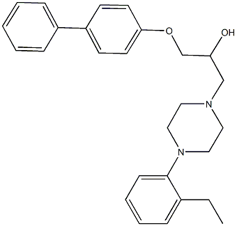 1-([1,1'-biphenyl]-4-yloxy)-3-[4-(2-ethylphenyl)-1-piperazinyl]-2-propanol Struktur