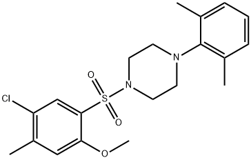 4-chloro-2-{[4-(2,6-dimethylphenyl)-1-piperazinyl]sulfonyl}-5-methylphenyl methyl ether Struktur