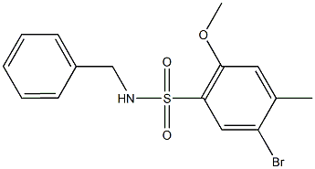 N-benzyl-5-bromo-2-methoxy-4-methylbenzenesulfonamide Struktur