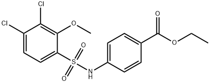 ethyl 4-{[(3,4-dichloro-2-methoxyphenyl)sulfonyl]amino}benzoate Struktur