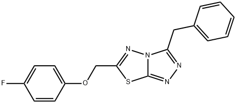 3-benzyl-6-[(4-fluorophenoxy)methyl][1,2,4]triazolo[3,4-b][1,3,4]thiadiazole Struktur