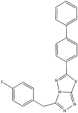 6-[1,1'-biphenyl]-4-yl-3-(4-fluorobenzyl)[1,2,4]triazolo[3,4-b][1,3,4]thiadiazole Struktur