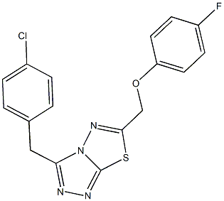 [3-(4-chlorobenzyl)[1,2,4]triazolo[3,4-b][1,3,4]thiadiazol-6-yl]methyl 4-fluorophenyl ether Struktur