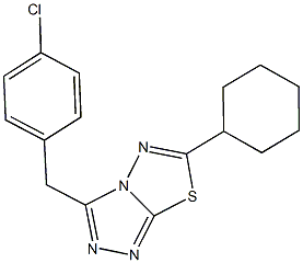 3-(4-chlorobenzyl)-6-cyclohexyl[1,2,4]triazolo[3,4-b][1,3,4]thiadiazole Struktur