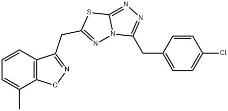 3-{[3-(4-chlorobenzyl)[1,2,4]triazolo[3,4-b][1,3,4]thiadiazol-6-yl]methyl}-7-methyl-1,2-benzisoxazole Struktur