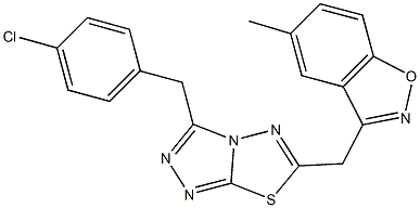 3-{[3-(4-chlorobenzyl)[1,2,4]triazolo[3,4-b][1,3,4]thiadiazol-6-yl]methyl}-5-methyl-1,2-benzisoxazole Struktur