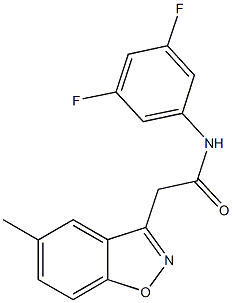 N-(3,5-difluorophenyl)-2-(5-methyl-1,2-benzisoxazol-3-yl)acetamide Struktur