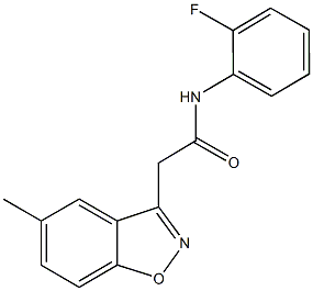 N-(2-fluorophenyl)-2-(5-methyl-1,2-benzisoxazol-3-yl)acetamide Struktur