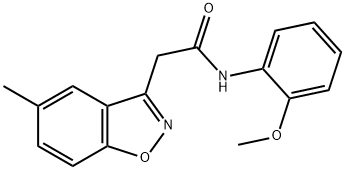 N-(2-methoxyphenyl)-2-(5-methyl-1,2-benzisoxazol-3-yl)acetamide Struktur