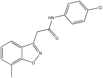 N-(4-chlorophenyl)-2-(7-methyl-1,2-benzisoxazol-3-yl)acetamide Struktur