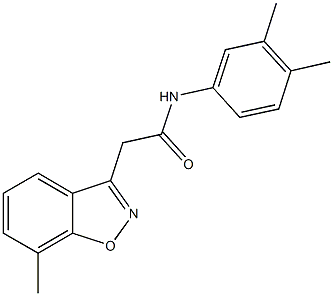 N-(3,4-dimethylphenyl)-2-(7-methyl-1,2-benzisoxazol-3-yl)acetamide Struktur