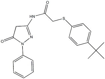 2-[(4-tert-butylphenyl)sulfanyl]-N-(5-oxo-1-phenyl-4,5-dihydro-1H-pyrazol-3-yl)acetamide Struktur