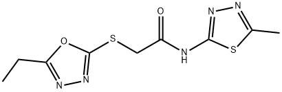 2-[(5-ethyl-1,3,4-oxadiazol-2-yl)sulfanyl]-N-(5-methyl-1,3,4-thiadiazol-2-yl)acetamide Struktur