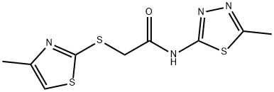 N-(5-methyl-1,3,4-thiadiazol-2-yl)-2-[(4-methyl-1,3-thiazol-2-yl)sulfanyl]acetamide Struktur