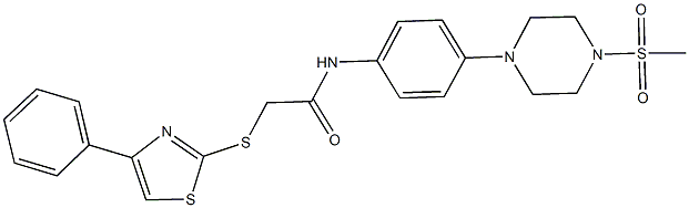 N-{4-[4-(methylsulfonyl)-1-piperazinyl]phenyl}-2-[(4-phenyl-1,3-thiazol-2-yl)sulfanyl]acetamide Struktur