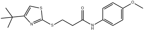 3-[(4-tert-butyl-1,3-thiazol-2-yl)sulfanyl]-N-(4-methoxyphenyl)propanamide Struktur