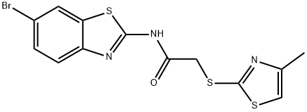 N-(6-bromo-1,3-benzothiazol-2-yl)-2-[(4-methyl-1,3-thiazol-2-yl)sulfanyl]acetamide Struktur