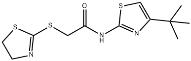 N-(4-tert-butyl-1,3-thiazol-2-yl)-2-(4,5-dihydro-1,3-thiazol-2-ylsulfanyl)acetamide Struktur