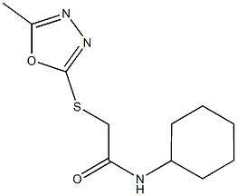 N-cyclohexyl-2-[(5-methyl-1,3,4-oxadiazol-2-yl)sulfanyl]acetamide Struktur