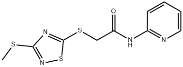 2-{[3-(methylsulfanyl)-1,2,4-thiadiazol-5-yl]sulfanyl}-N-(2-pyridinyl)acetamide Struktur