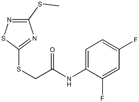 N-(2,4-difluorophenyl)-2-{[3-(methylsulfanyl)-1,2,4-thiadiazol-5-yl]sulfanyl}acetamide Struktur