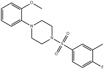 2-{4-[(4-fluoro-3-methylphenyl)sulfonyl]-1-piperazinyl}phenyl methyl ether Struktur