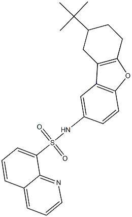 N-(8-tert-butyl-6,7,8,9-tetrahydrodibenzo[b,d]furan-2-yl)-8-quinolinesulfonamide Struktur