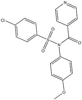 4-chloro-N-isonicotinoyl-N-(4-methoxyphenyl)benzenesulfonamide Struktur