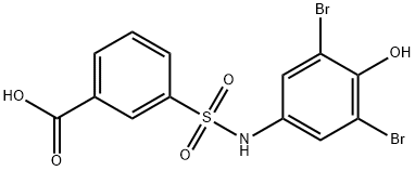 3-[(3,5-dibromo-4-hydroxyanilino)sulfonyl]benzoic acid Struktur