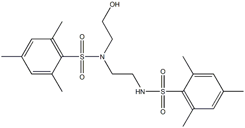 N-(2-hydroxyethyl)-N-{2-[(mesitylsulfonyl)amino]ethyl}-2,4,6-trimethylbenzenesulfonamide Struktur