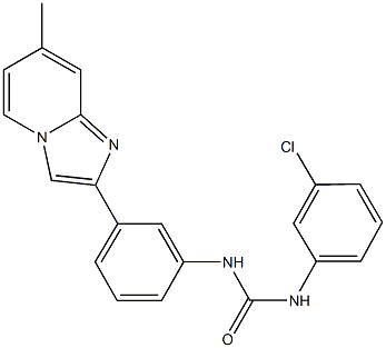 N-(3-chlorophenyl)-N'-[3-(7-methylimidazo[1,2-a]pyridin-2-yl)phenyl]urea Struktur