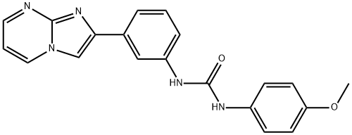 N-(3-imidazo[1,2-a]pyrimidin-2-ylphenyl)-N'-(4-methoxyphenyl)urea Struktur