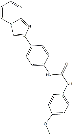 N-(4-imidazo[1,2-a]pyrimidin-2-ylphenyl)-N'-(4-methoxyphenyl)urea Struktur