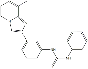 N-[3-(8-methylimidazo[1,2-a]pyridin-2-yl)phenyl]-N'-phenylurea Struktur