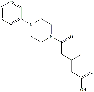 3-methyl-5-oxo-5-(4-phenyl-1-piperazinyl)pentanoic acid Struktur