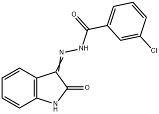 3-chloro-N'-(2-oxo-1,2-dihydro-3H-indol-3-ylidene)benzohydrazide Struktur