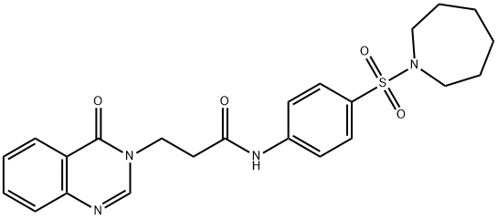 N-[4-(1-azepanylsulfonyl)phenyl]-3-(4-oxo-3(4H)-quinazolinyl)propanamide Struktur