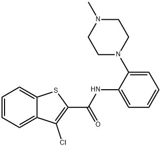 3-chloro-N-[2-(4-methyl-1-piperazinyl)phenyl]-1-benzothiophene-2-carboxamide Struktur