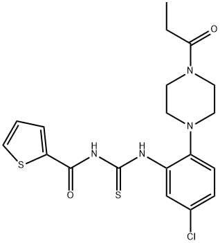 N-[5-chloro-2-(4-propionyl-1-piperazinyl)phenyl]-N'-(2-thienylcarbonyl)thiourea Struktur