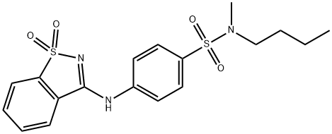 N-butyl-4-[(1,1-dioxido-1,2-benzisothiazol-3-yl)amino]-N-methylbenzenesulfonamide Struktur