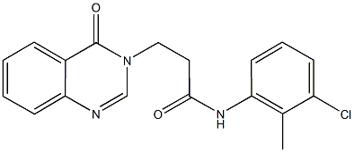 N-(3-chloro-2-methylphenyl)-3-(4-oxo-3(4H)-quinazolinyl)propanamide Struktur