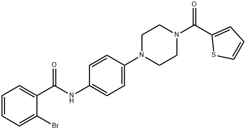 2-bromo-N-{4-[4-(2-thienylcarbonyl)-1-piperazinyl]phenyl}benzamide Struktur