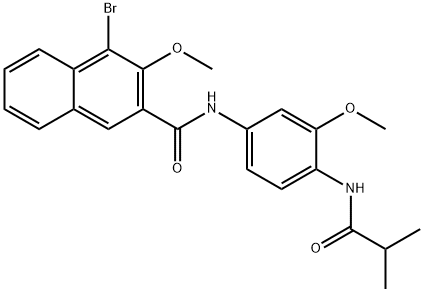 4-bromo-N-[4-(isobutyrylamino)-3-methoxyphenyl]-3-methoxy-2-naphthamide Struktur