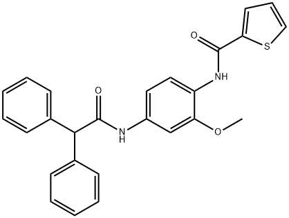 N-{4-[(diphenylacetyl)amino]-2-methoxyphenyl}-2-thiophenecarboxamide Struktur