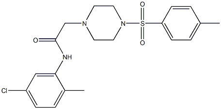 N-(5-chloro-2-methylphenyl)-2-{4-[(4-methylphenyl)sulfonyl]-1-piperazinyl}acetamide Struktur