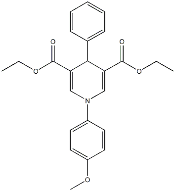 diethyl 1-(4-methoxyphenyl)-4-phenyl-1,4-dihydro-3,5-pyridinedicarboxylate Struktur