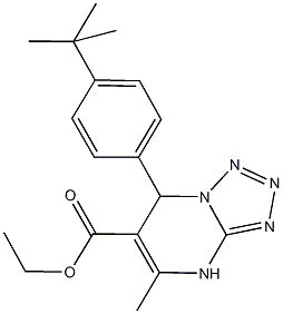 ethyl 7-(4-tert-butylphenyl)-5-methyl-4,7-dihydrotetraazolo[1,5-a]pyrimidine-6-carboxylate Struktur