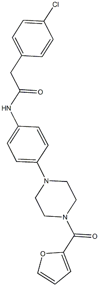 2-(4-chlorophenyl)-N-{4-[4-(2-furoyl)-1-piperazinyl]phenyl}acetamide Struktur