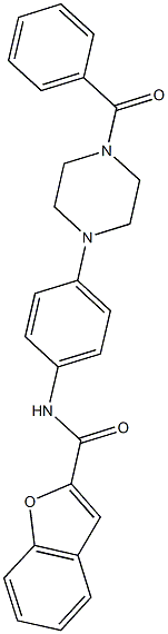 N-[4-(4-benzoyl-1-piperazinyl)phenyl]-1-benzofuran-2-carboxamide Struktur