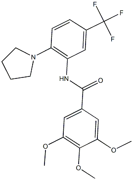 3,4,5-trimethoxy-N-[2-(1-pyrrolidinyl)-5-(trifluoromethyl)phenyl]benzamide Struktur